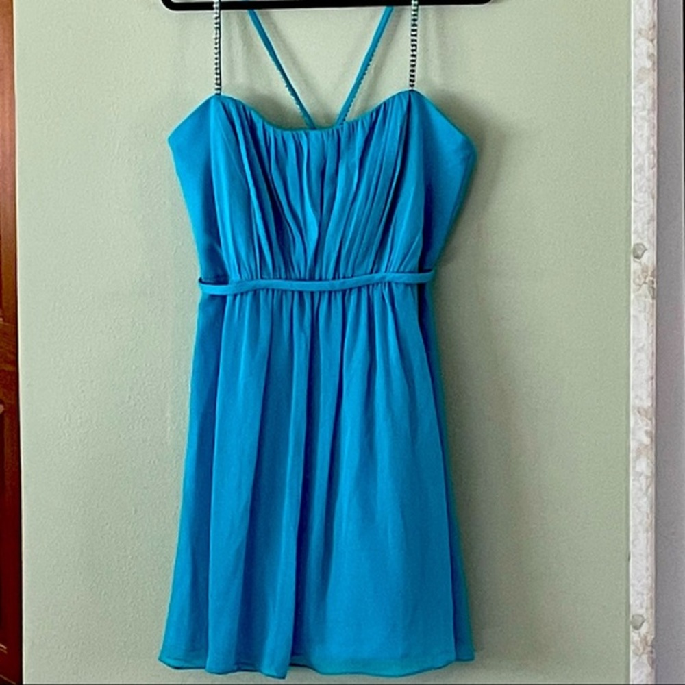 David’s Bridal Malibu Short Beaded Strap Dress, Size 12